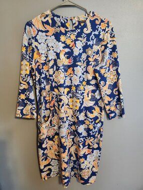 J. McLaughlin Paisley and Bird Pattern dress Size Medium